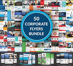 50套专业的商业传单模板(通用型)：Corporate 50 Flyer Big Bundle